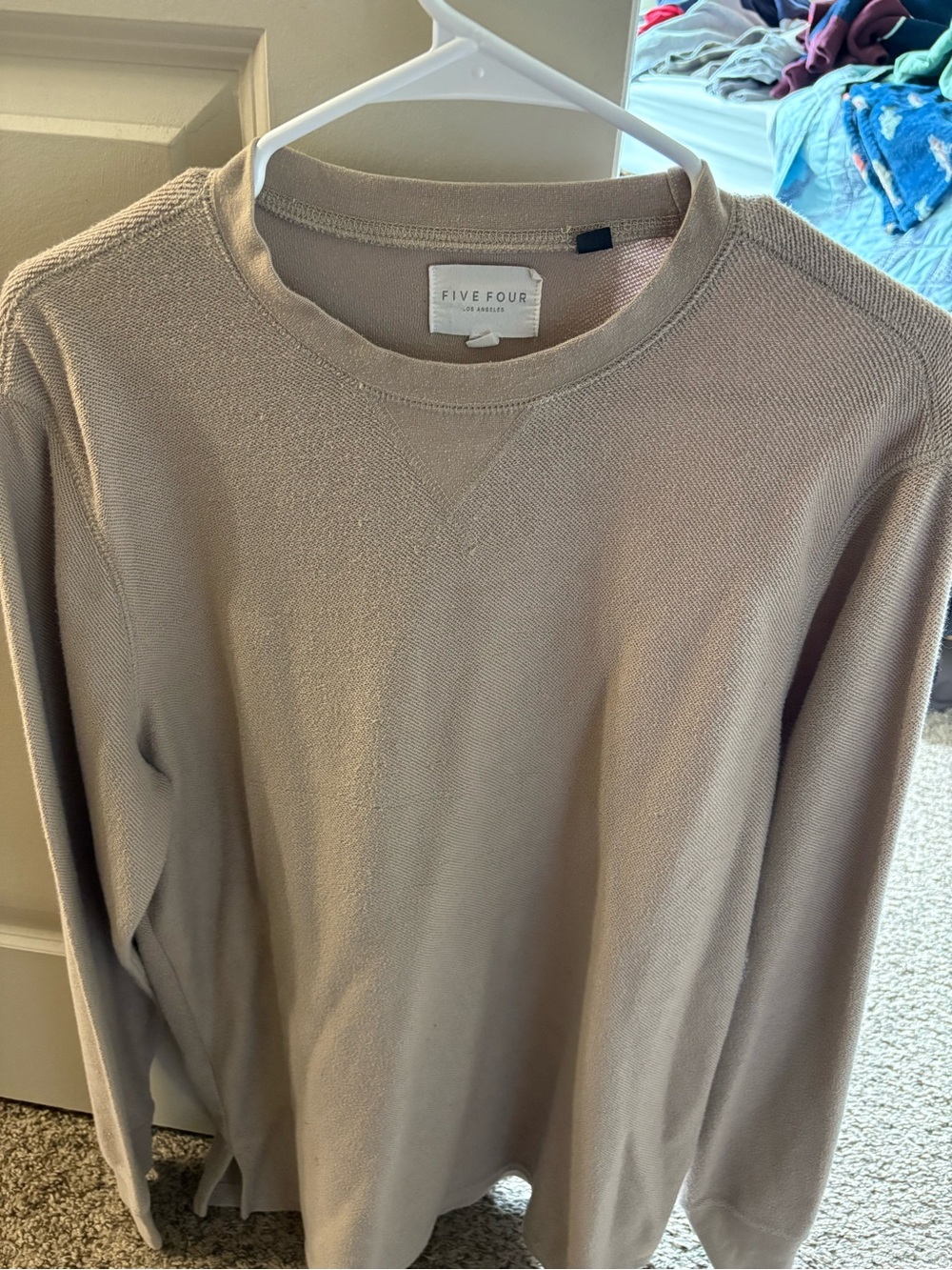 Five Four Men's Crewneck Sweater in Light Beige
